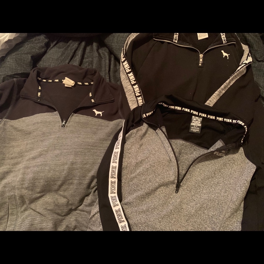 Bundle of 3 Victoria’s Secret PINK half zips S XS